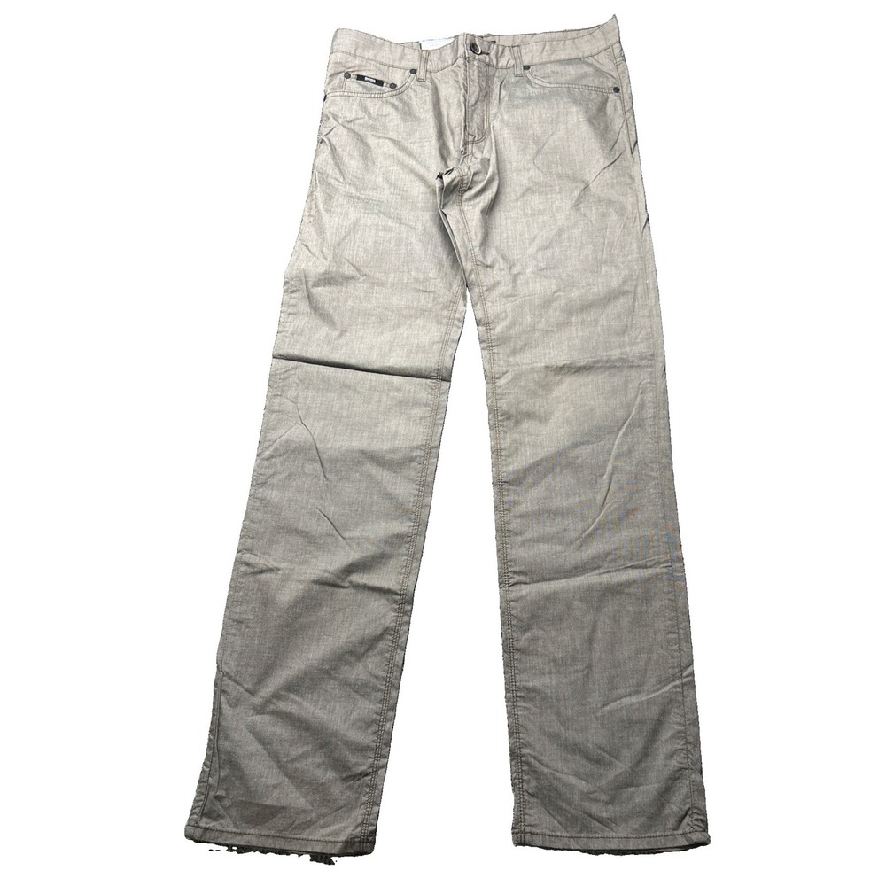 Hugo Boss Maine Mens Pants 33x34 Grey Stretch Regular Fit 50288128